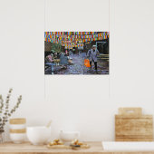 Ziegelleder Print Poster (Küche)