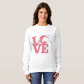 ZIEGELLOVER | BABY PINK Goat L O V E - Weiße Ziege Sweatshirt (Vorne ganz)