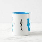 ZIEGELLOVER | BLAUE ZIEGE L O V E - Weiße Ziege Zweifarbige Tasse (Mittel)