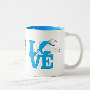 ZIEGELLOVER   BLAUE ZIEGE L O V E - Weiße Ziege Zweifarbige Tasse