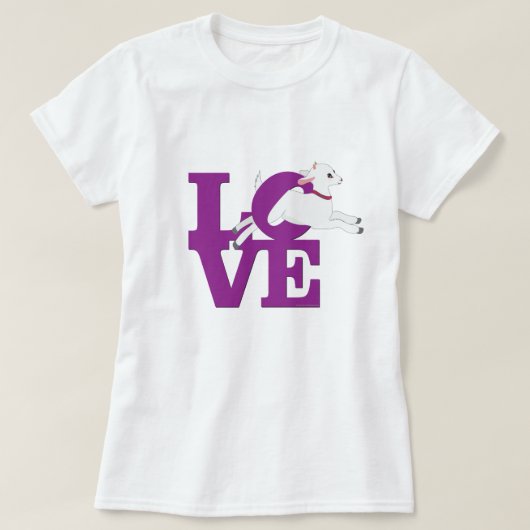 ZIEGELLOVER | LILA Ziege L O V E mit weißer Ziege T-Shirt (Design vorne)