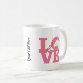 ZIEGELLOVER | PINK Ziege L O V E - Weiße Ziege Kaffeetasse (VorderseiteRechts)