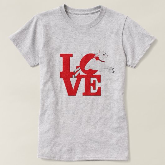 ZIEGELLOVER | RED Goat L O V E - White Goat T-Shirt (Design vorne)