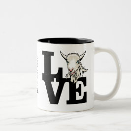 ZIEGELLOVER | RETRO Ziege L O V E - Weiße Ziege Zweifarbige Tasse
