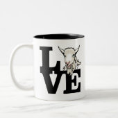 ZIEGELLOVER | RETRO Ziege L O V E - Weiße Ziege Zweifarbige Tasse (Links)