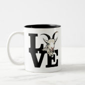 ZIEGELLOVER | RETRO Ziege L O V E - Weiße Ziege Zweifarbige Tasse (Links)
