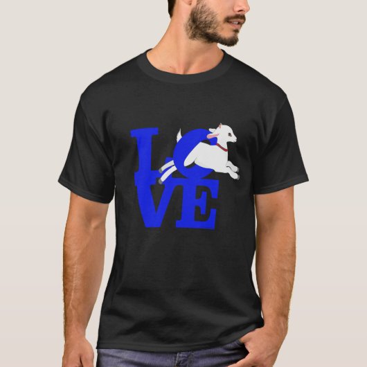 ZIEGELLOVER | ROYAL BLUE Goat L O V E DARK T-Shirt (Vorderseite)
