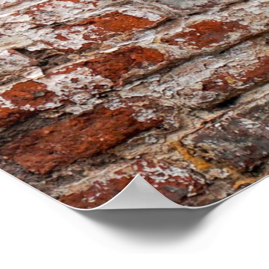 Ziegelmauer auf der Straße verlassen, abstrakt, al Poster (Ecke)