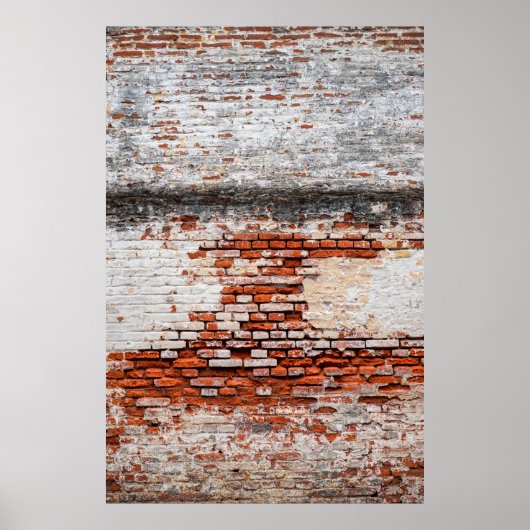 Ziegelmauer auf der Straße verlassen, abstrakt, al Poster (Vorne)