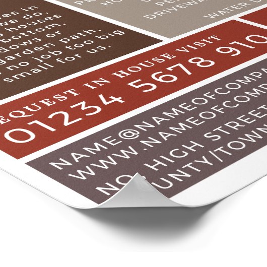 Ziegelmauer, Gebäude, Baufirma, Werbung Poster (Ecke)