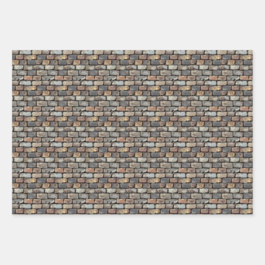 Ziegelmauer Geschenkpapier Set (Vorderseite)