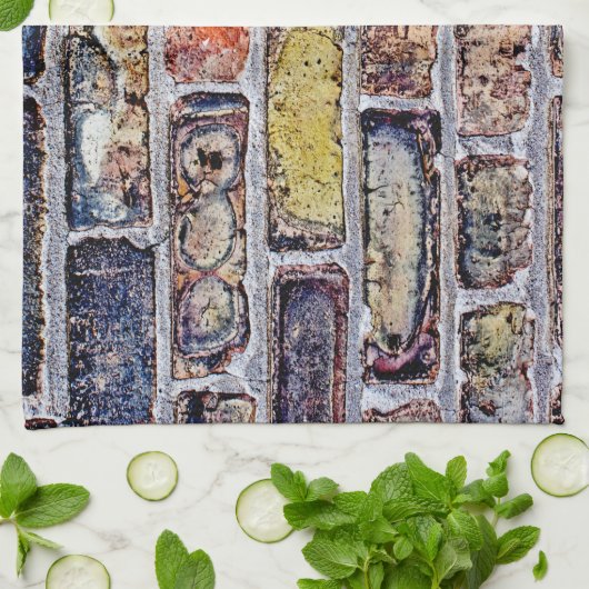 Ziegelmauer Geschirrtuch (Gefaltet)