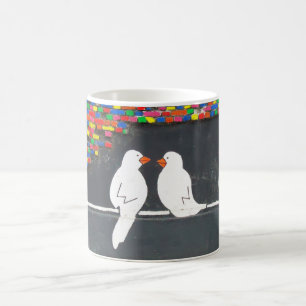 Ziegelmauer: Graffiti-Mauer Kaffeetasse