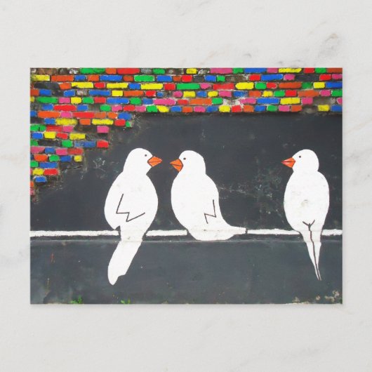 Ziegelmauer: Graffiti-Mauer Postkarte (Vorderseite)