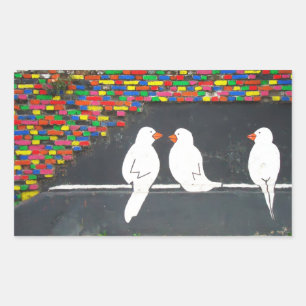 Ziegelmauer: Graffiti-Mauer Rechteckiger Aufkleber