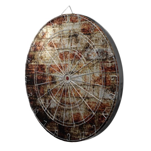 Ziegelmauer-Grundierung im Hintergrund Dartscheibe (Vorderseite rechts)