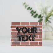 Ziegelmauer, IHRER TEXT Postkarte (Stehend Vorderseite)
