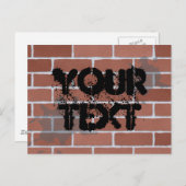 Ziegelmauer, IHRER TEXT Postkarte (Vorne/Hinten)
