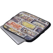 Ziegelmauer Laptopschutzhülle (Vorne Knopf)