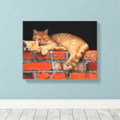 Ziegelmauer Leinwanddruck (Insitu (Holzboden))