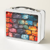 Ziegelmauer Metall Brotdose (Rückseite)