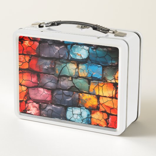 Ziegelmauer Metall Brotdose (Rückseite)