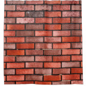 Ziegelmauer mit rotem Backstein, roter Backstein.  Duschvorhang (Vorderseite)