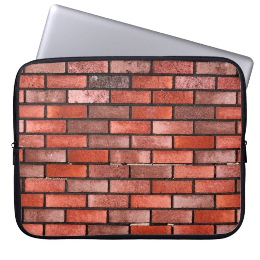 Ziegelmauer mit rotem Backstein, roter Backstein. Laptopschutzhülle (Vorderseite)