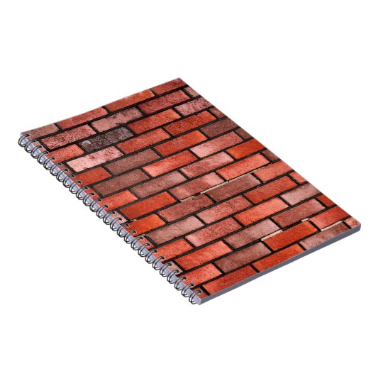 Ziegelmauer mit rotem Backstein, roter Backstein. Notizblock (Rechte Seite)