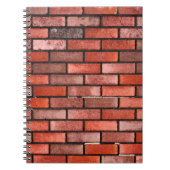 Ziegelmauer mit rotem Backstein, roter Backstein.  Notizblock (Vorderseite)