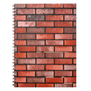 Ziegelmauer mit rotem Backstein, roter Backstein.  Notizblock