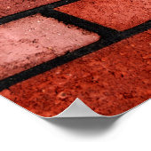 Ziegelmauer mit rotem Backstein, roter Backstein.  Poster (Ecke)