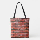 Ziegelmauer mit rotem Backstein, roter Backstein.  Tasche (Rückseite)