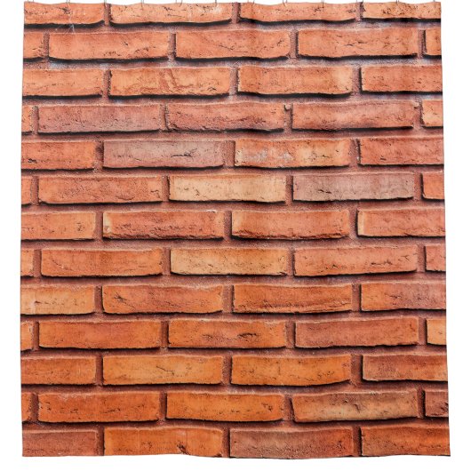 Ziegelmauer orangefarbener Ziegelstein Duschvorhang (Vorderseite)