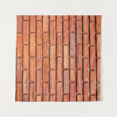 Ziegelmauer orangefarbener Ziegelstein Wandteppich (Vorderseite (Horizontal))