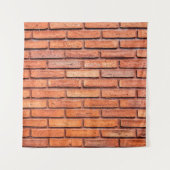 Ziegelmauer orangefarbener Ziegelstein Wandteppich (Vorderseite)