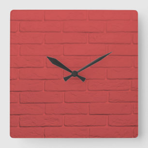 Ziegelmauer Quadratische Wanduhr