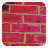 Ziegelmauer Quadratischer Aufkleber (Vorderseite)
