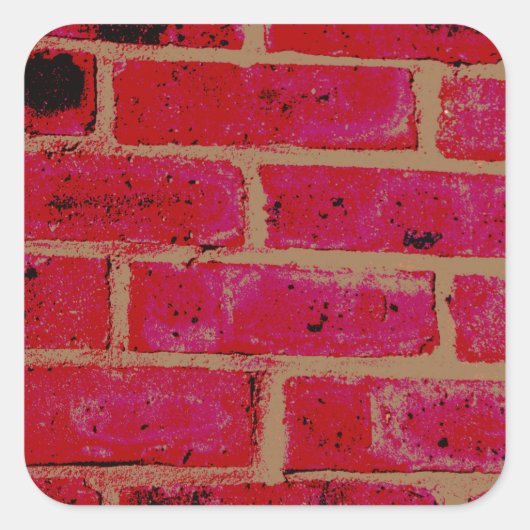 Ziegelmauer Quadratischer Aufkleber (Vorderseite)