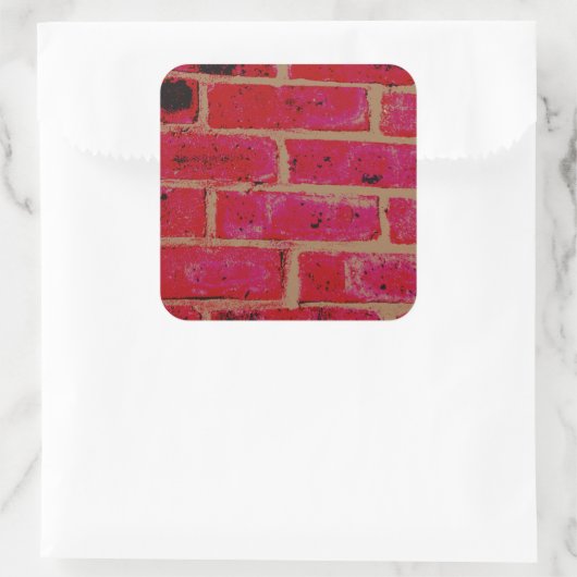 Ziegelmauer Quadratischer Aufkleber (Tasche)