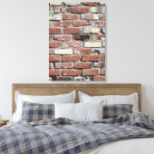 Ziegelmauer, rote Ziegelsteine, alte Struktur Leinwanddruck (Insitu (Schlafzimmer))