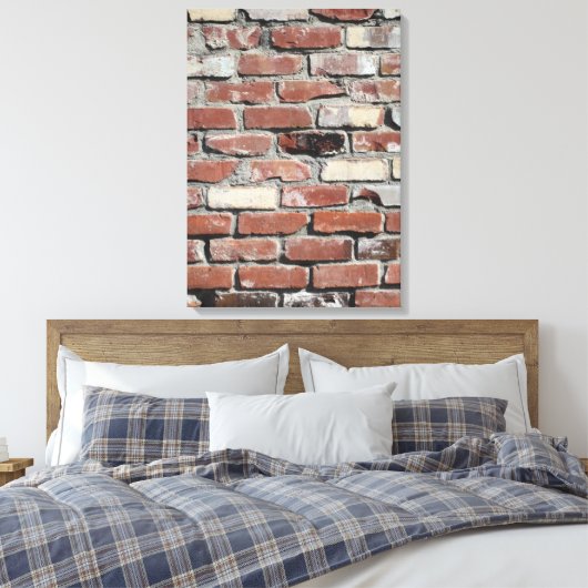 Ziegelmauer, rote Ziegelsteine, alte Struktur Leinwanddruck (Insitu (Schlafzimmer))