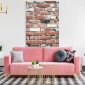 Ziegelmauer, rote Ziegelsteine, alte Struktur Leinwanddruck (Insitu (Wohnzimmer))