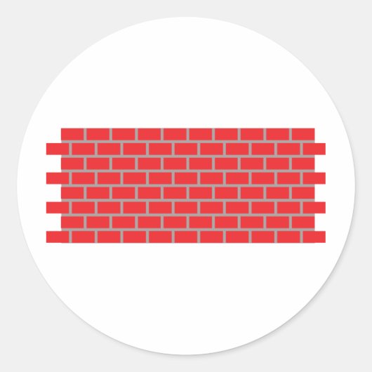Ziegelmauer Runder Aufkleber (Vorderseite)