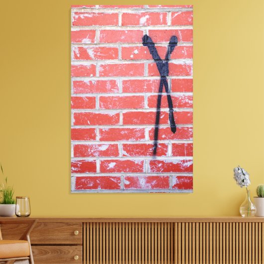 Ziegelmauer X Leinwanddruck (Insitu (Wohnzimmer))