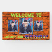 Ziegelmauerbild Geburtstag Banner (Horizontal)