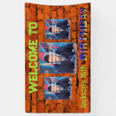 Ziegelmauerbild Geburtstag Banner (Vertikal)