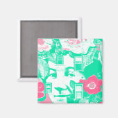 Ziegelmauermauer Magnet (Vorderseite/Rückseite)