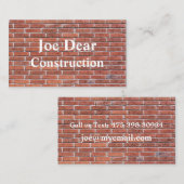 Ziegelmuster für Bauten, Dachdecker, Bauarbeiten Visitenkarte (Vorne/Hinten)