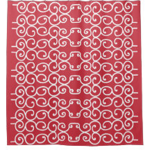 Ziegelrot mit weißen Rollen